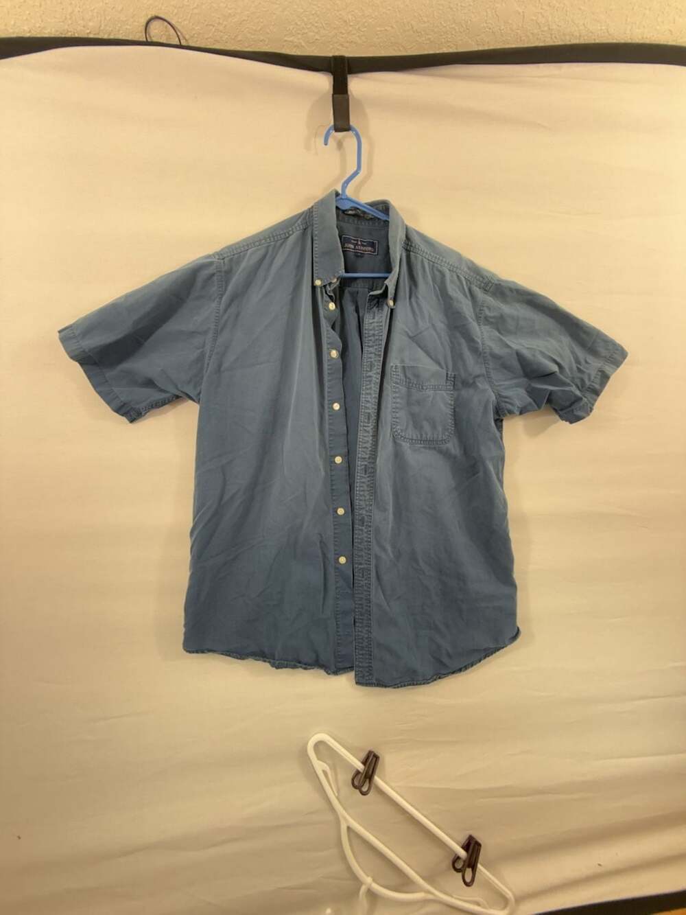 John Ashford Blue Short Sleeve Button Down Shirt Size L